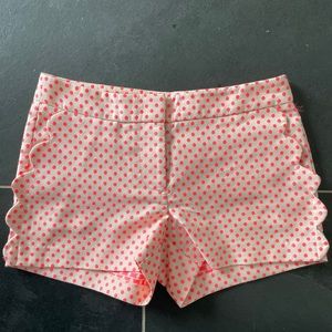J Crew Scalloped Shorts w Polkadots Sz 00